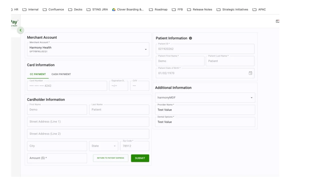 Image showing Merchant and Card related information