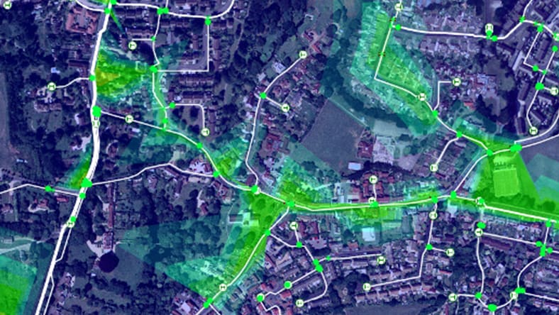 Map view within InfoWorks WS Pro user interface