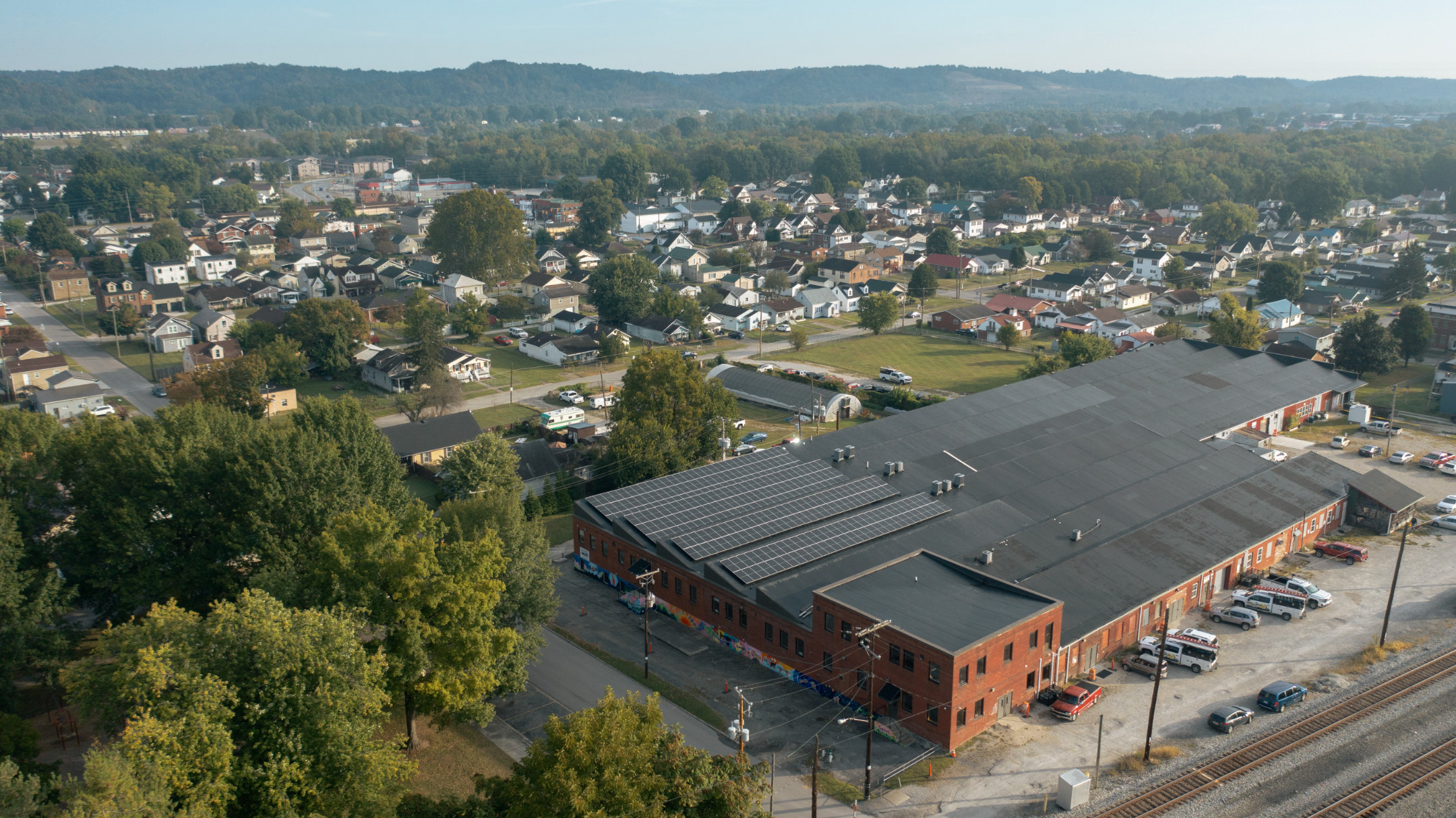 Aerial view of west edge solar