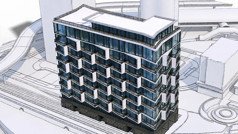 Building model showing design stage