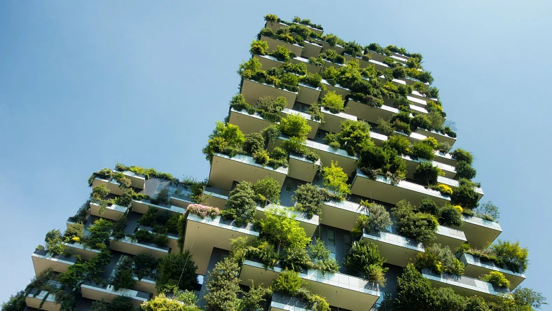 Building with a green facade