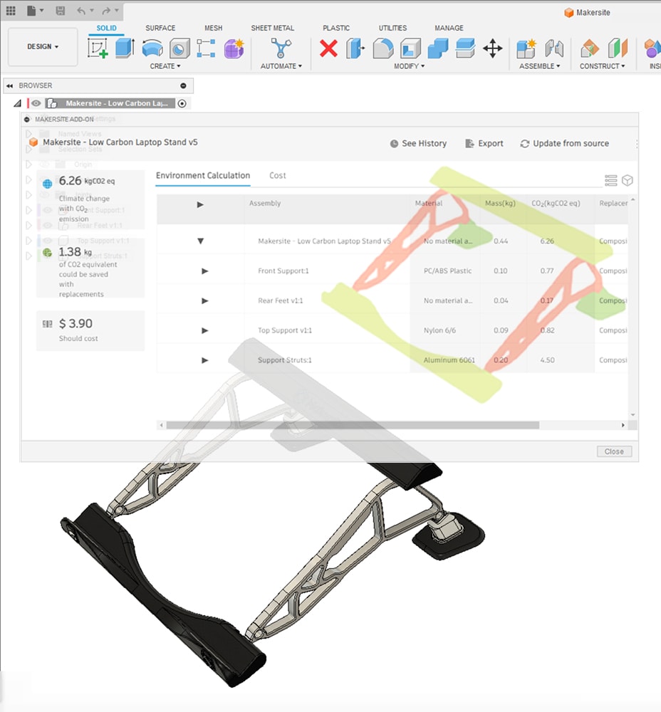 Makersite Add-on for Autodesk Fusion Background Image