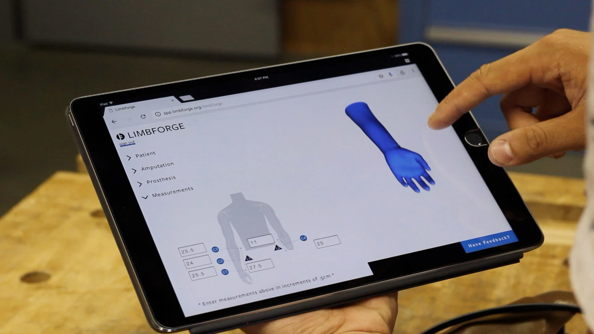 limbforge showing on the screen