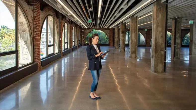 Building design professional viewing insights on a tablet