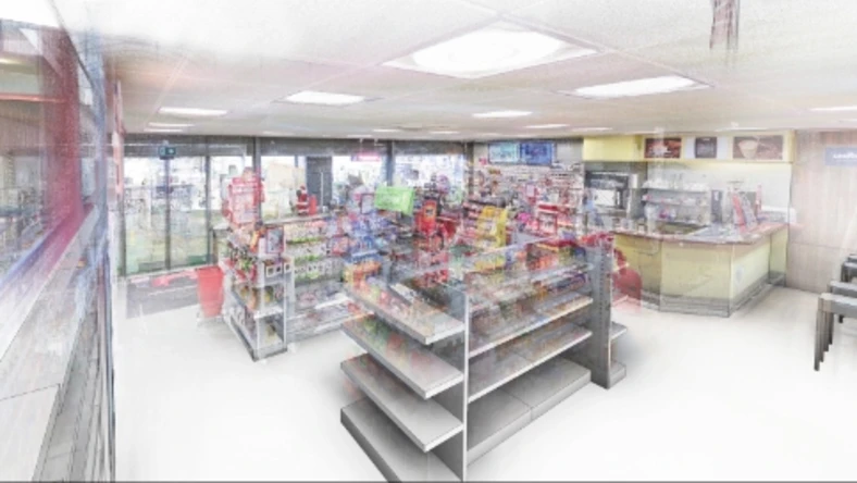 A 3D scan of a convenience store shows extreme detail.