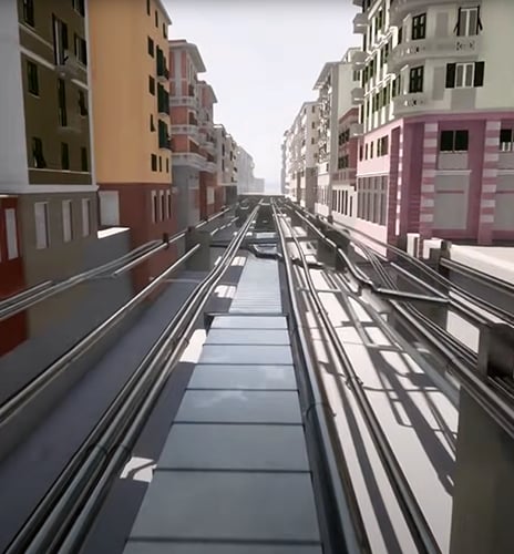 Test driving a smart city with 3D modeling Background Image