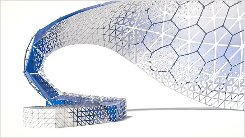 A building rendering is created using generative design.