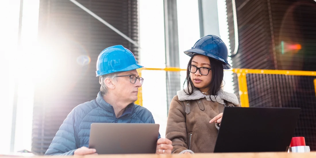 heirloom contractors working on computers in front of direct-air-capture carbon-removal system