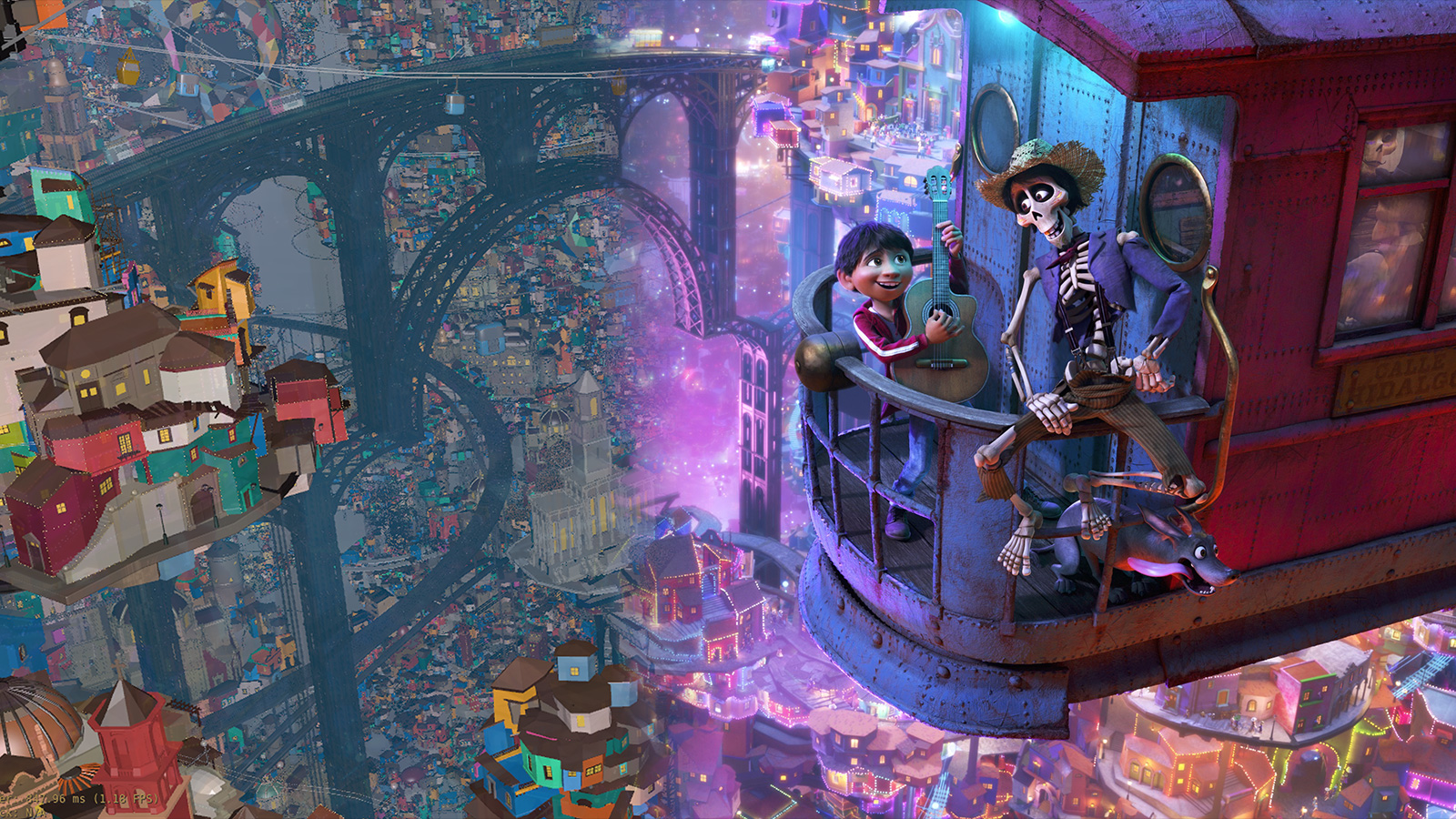 A scene from Pixar's Coco