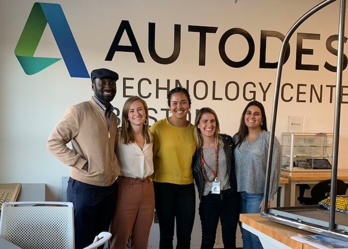 The Okoa Project team at the Autodesk Technology Center in Boston