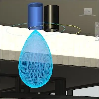 A photometric light within Autodesk Revit.