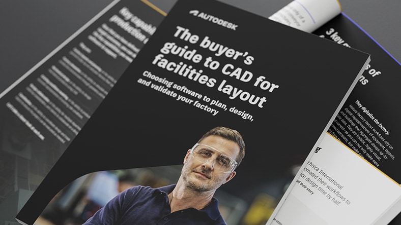 Cover of book with title "the buyer's guide to CAD for facilities layout"