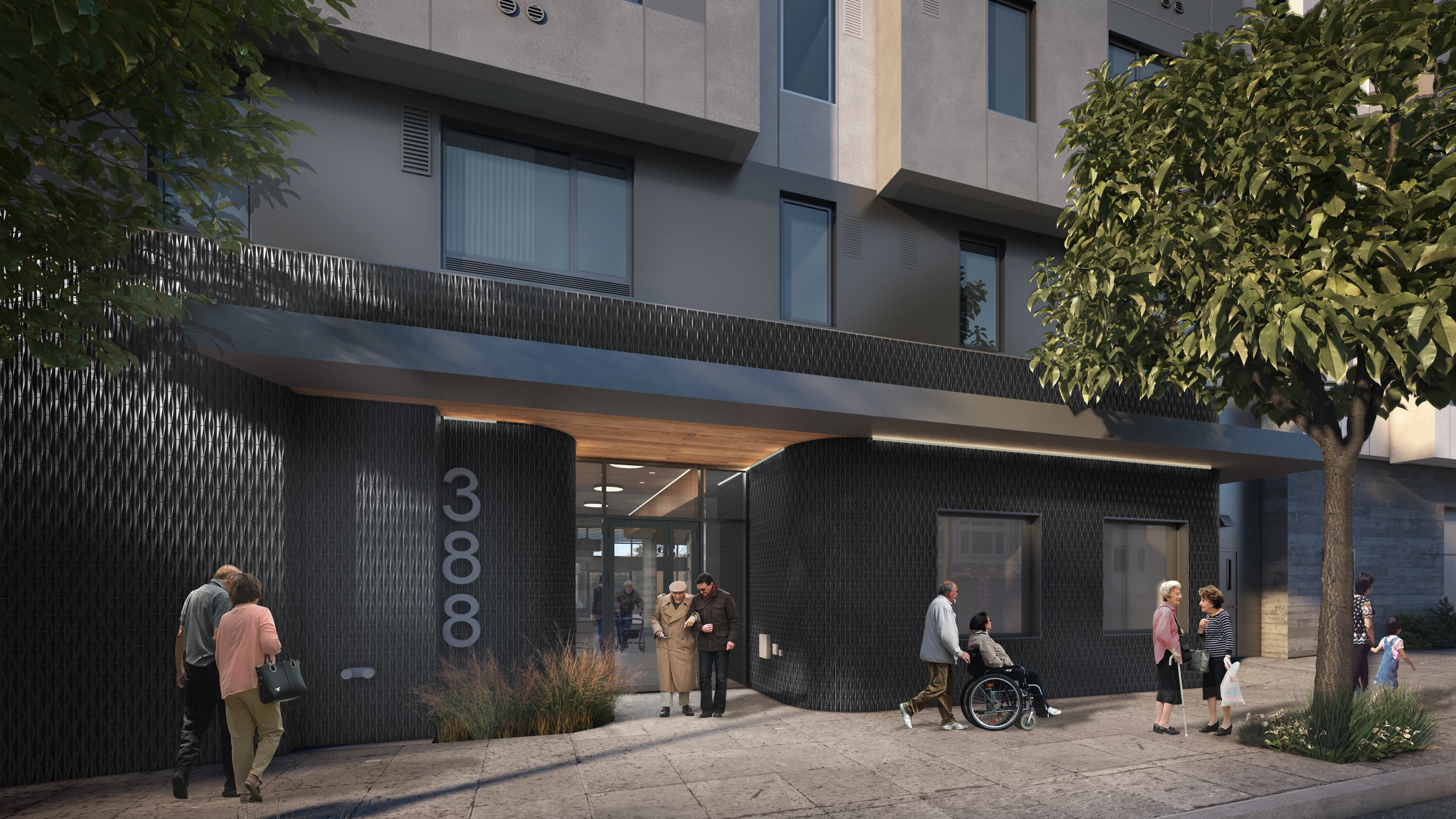 A 3D image of YA Studio's exterior