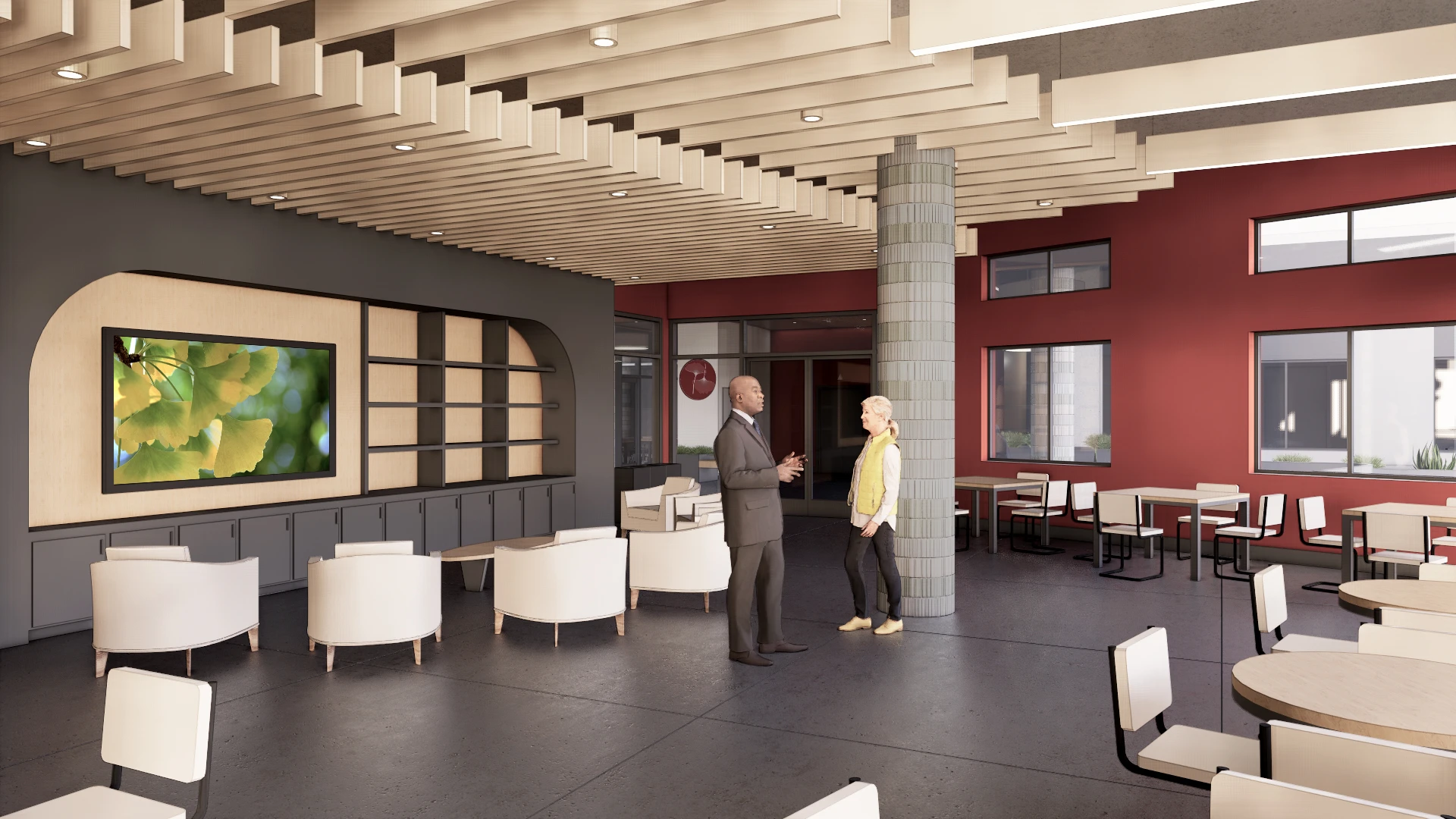 A 3D rendering of the space