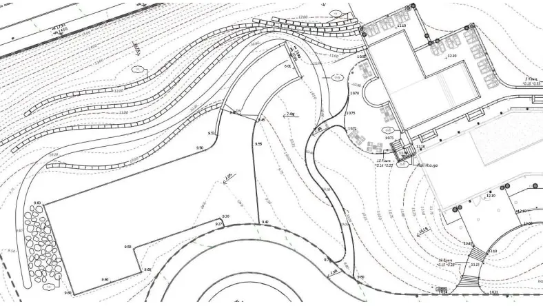 Architectural CAD drawing of Old St. Marks Church created in AutoCAD LT.