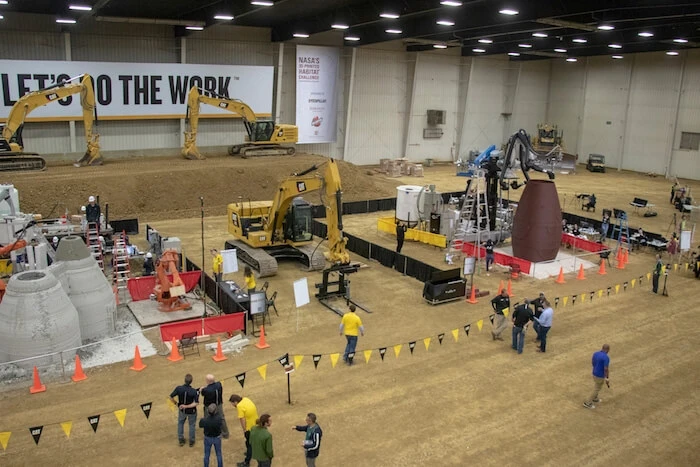 AI SpaceFactory's Marsha habitat under construction at the NASA 3D-Printed Habitat Challenge