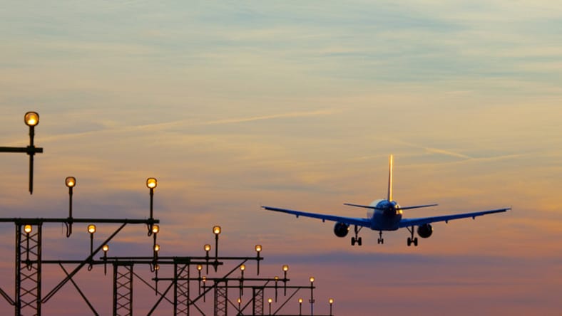 Airplane coming in for landing