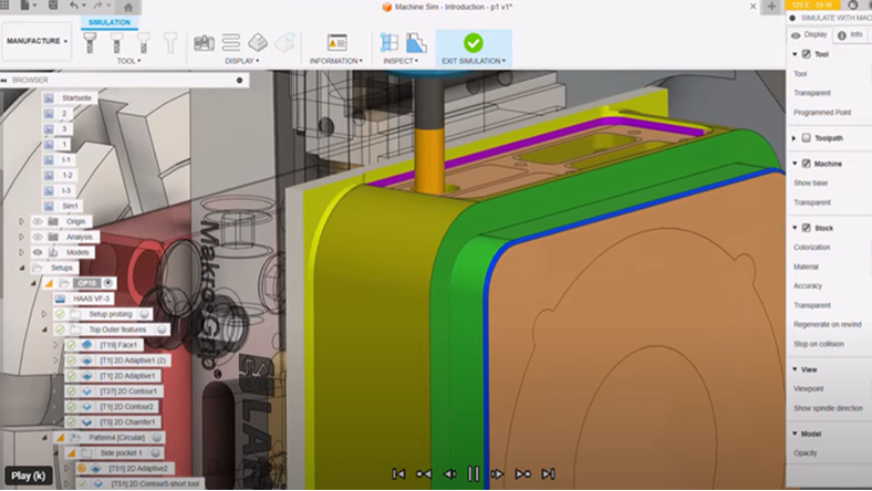 Machine simulation in Autodesk Fusion