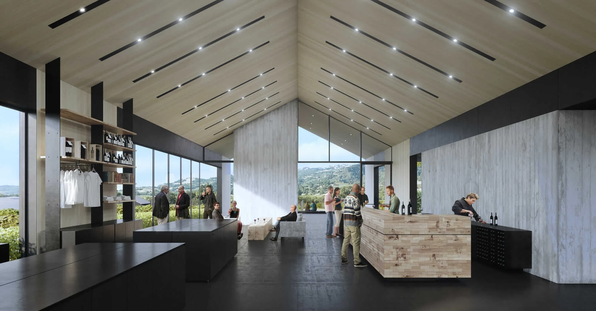 A rendering of the tasting room in Silver Oak’s new winery