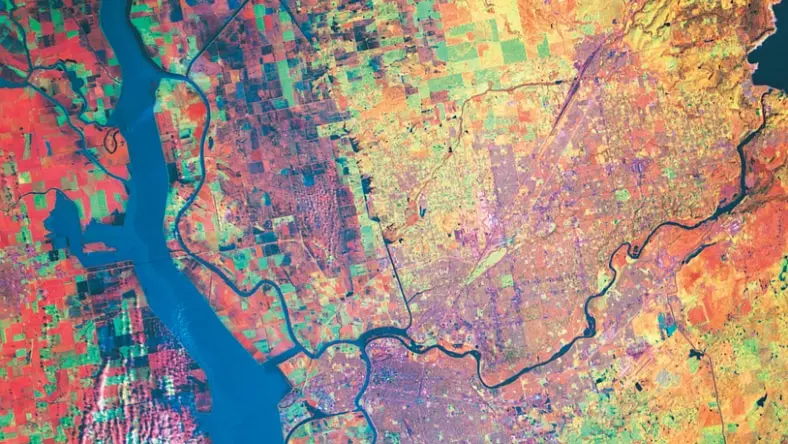 Satellite view of Sacramento, CA