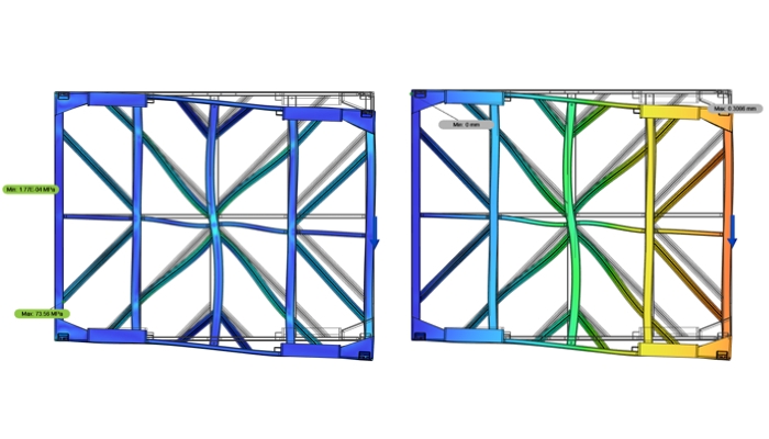 Stress/deformation simulation done in Autodesk Nastran
