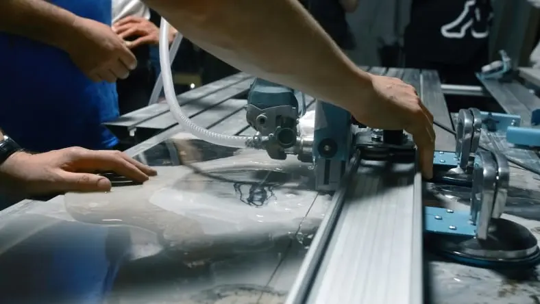 Water jet cutting for construction
