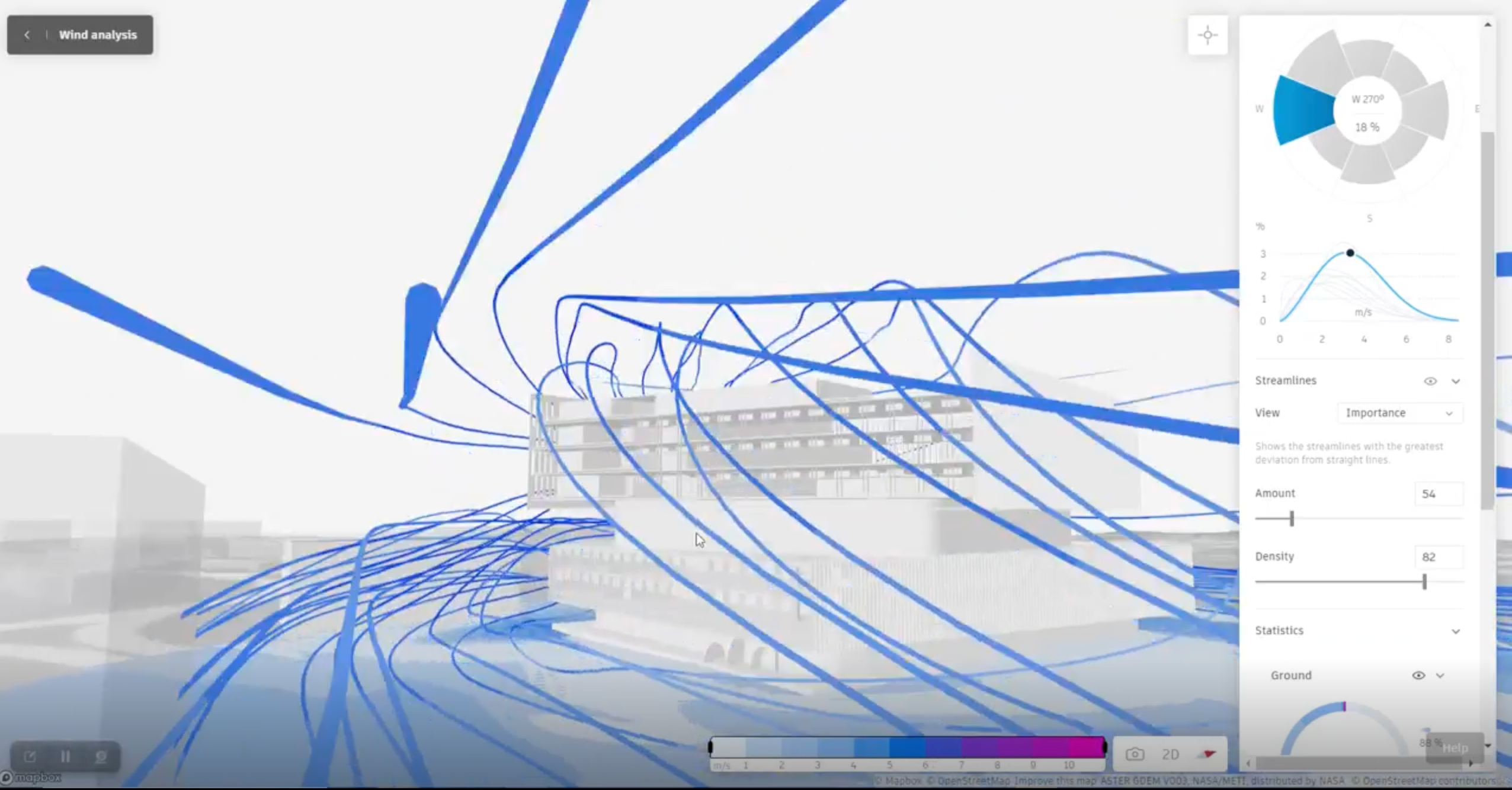 Screenshot of Forma Site Design wind analysis