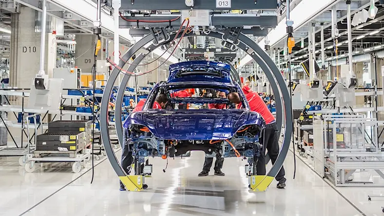 Interior of car factory