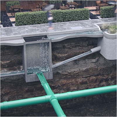 Stormwater and flood system underground view