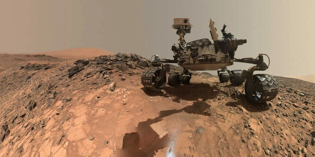 a rover traversing Mars