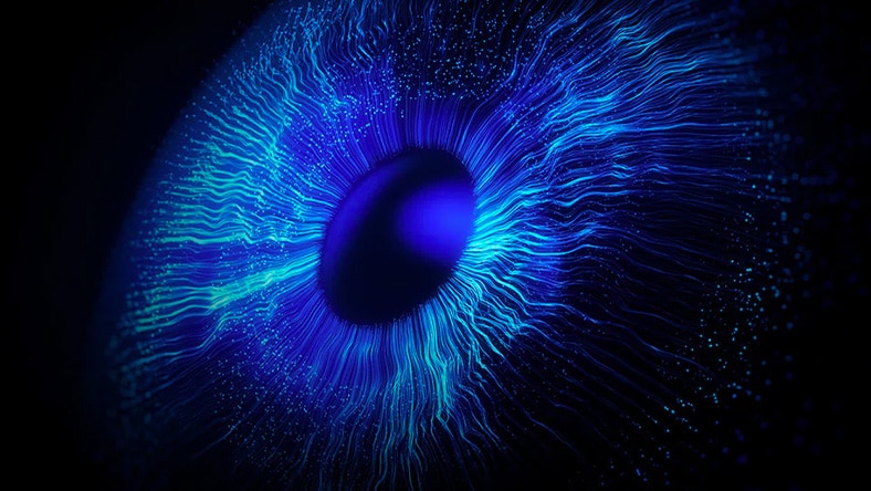 Illustration of blue portal resembling an eye