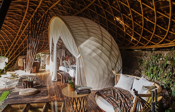 Interior of the Moon House in Bali, Indonesia