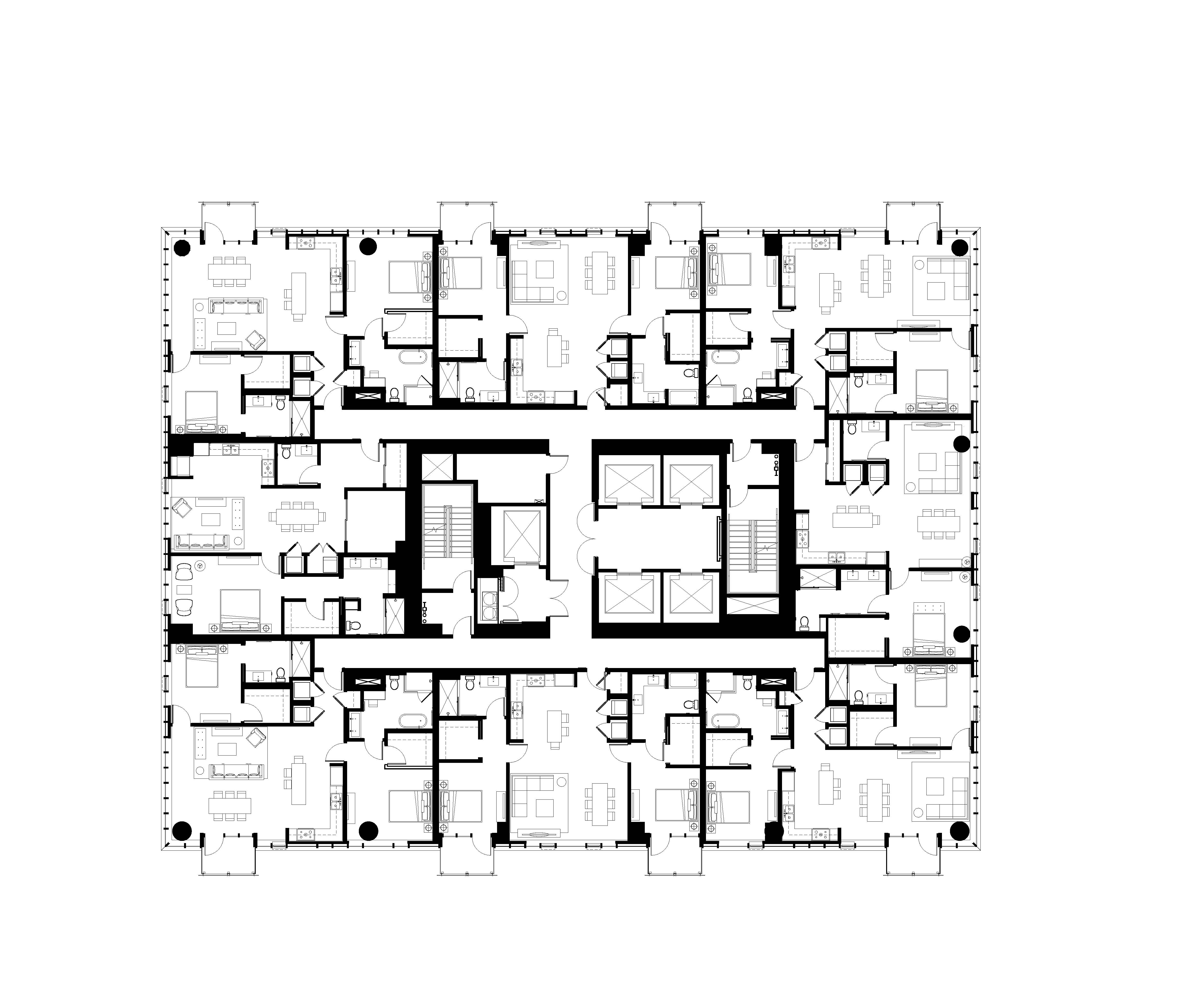 Floor plan drawing of apartments