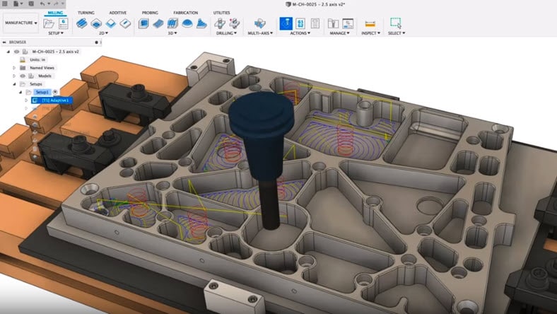 Adaptive clearing in Autodesk Fusion