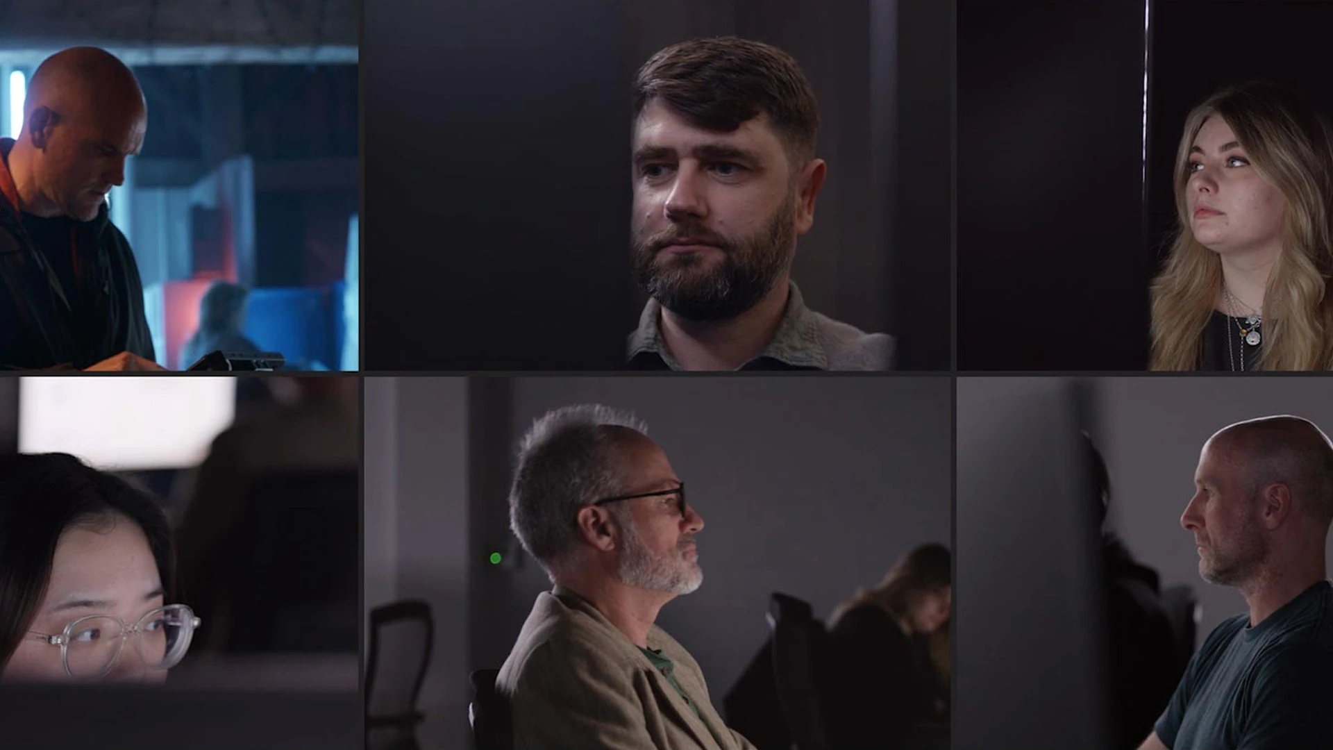 Grid of people collaborating remotely