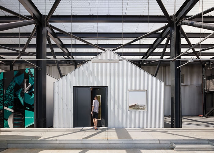 Detail of a studio facade