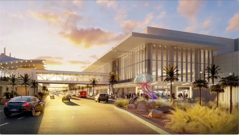 Image of the new Terminal 1 design at San Diego International Airport