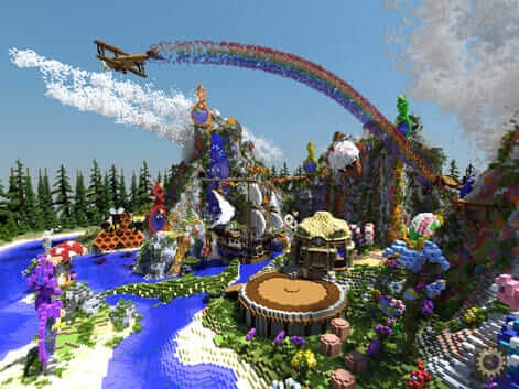 Neverland-inspired Minecraft architecture