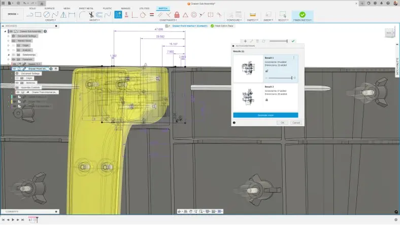 Sketch AutoConstrain in Autodesk Fusion