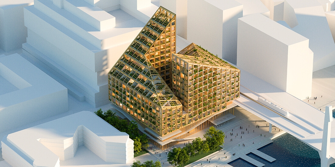 Sustainable architecture: aerial view of Dort