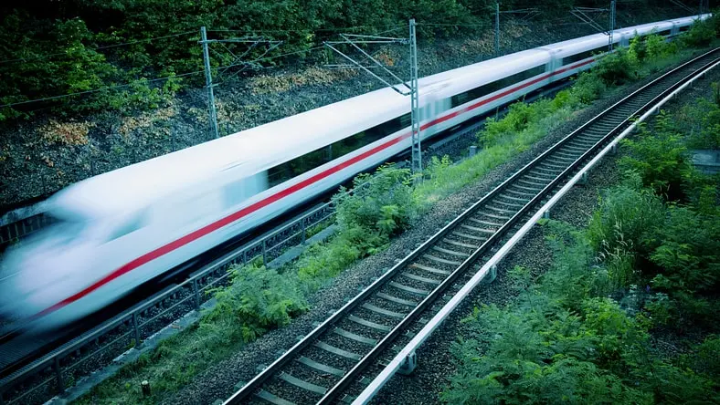 High-speed train in motion