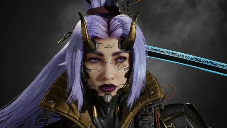 Female warrior wielding a sword