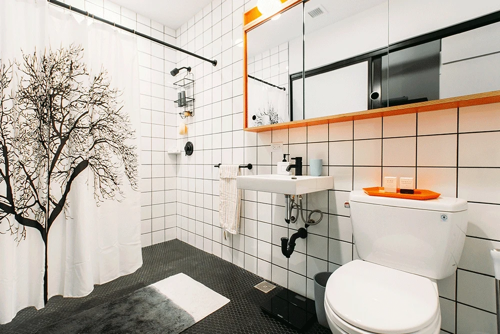live-work spaces bathroom bedroom WeLive.