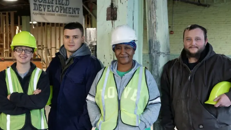 people at a construction site