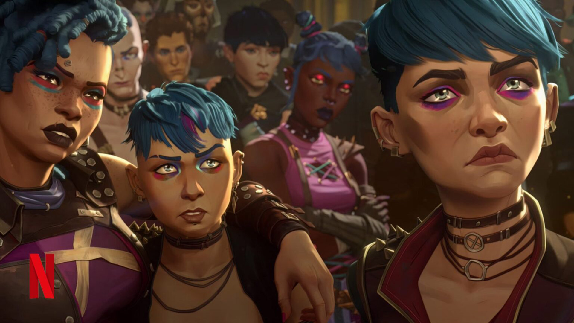 A crowd of characters from Arcane Season 2.