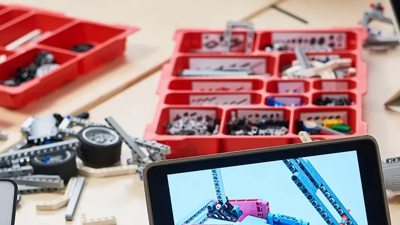 Tray of robotics parts