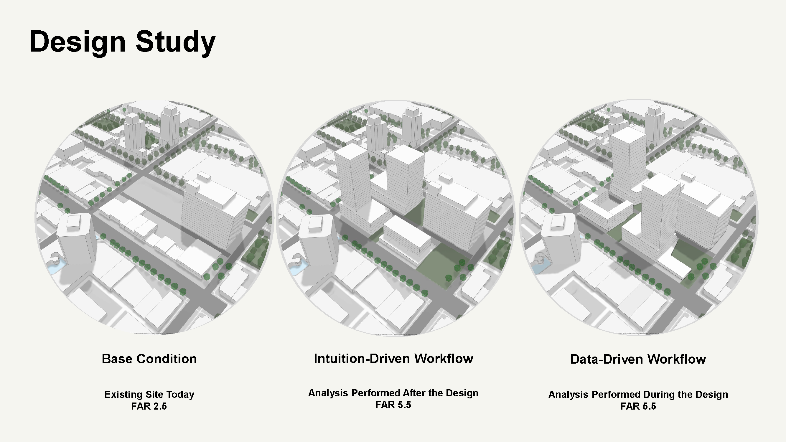 Design study comparing intuition-led and data-driven workflows