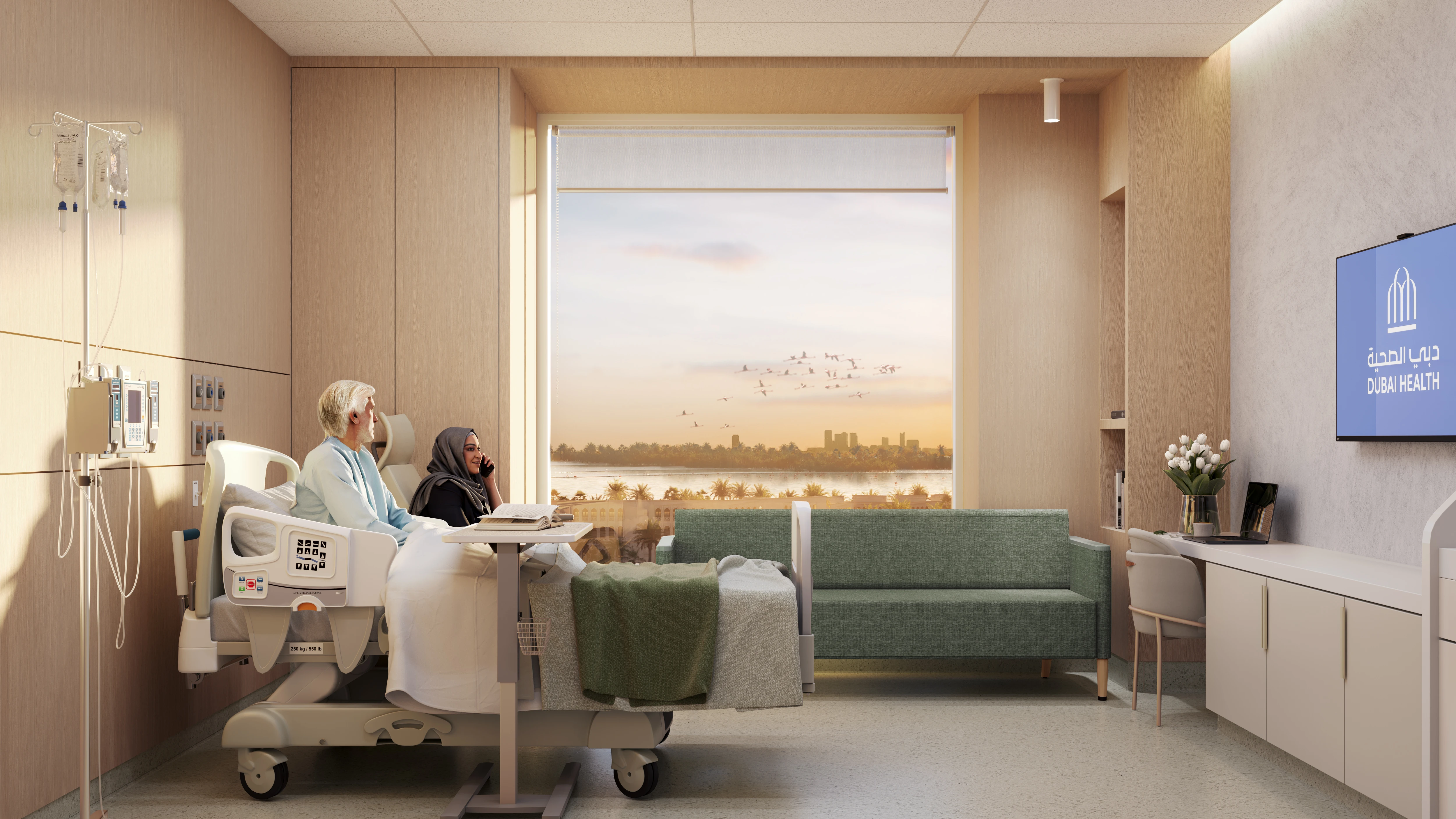Image of hospital room with patient