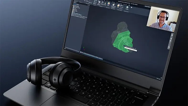 3D rendering of Autodesk design and engineering webinars