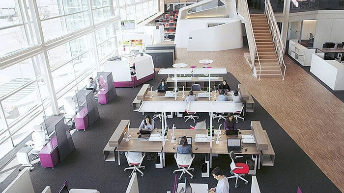 An inside view of the Steelcase Innovation Center in Grand Rapids, Michigan